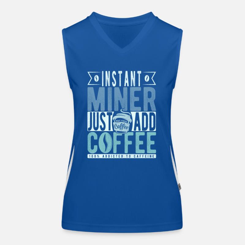Bergmann Kaffee Spruch Funktionelles Kontrast-Tank Top für Frauen