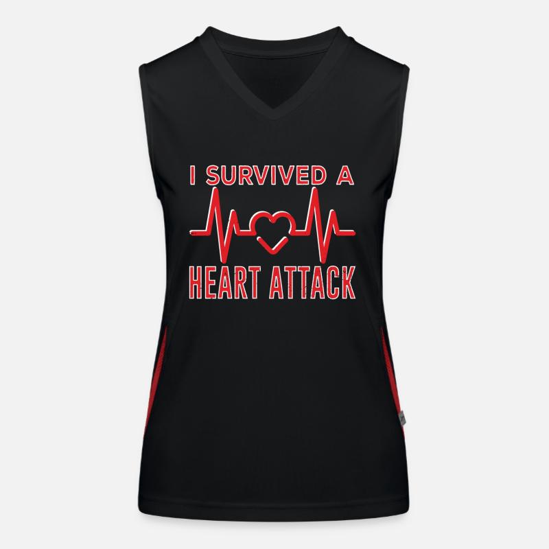 I survived a heart attack Heart attack Women's Functional Contrast Tank Top