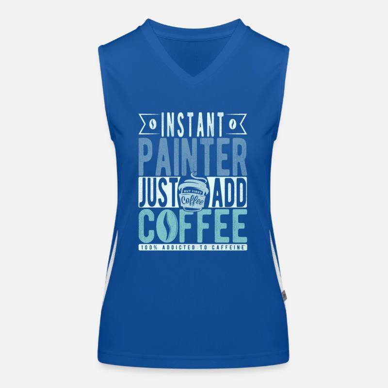 Maler Kaffee Spruch Funktionelles Kontrast-Tank Top für Frauen