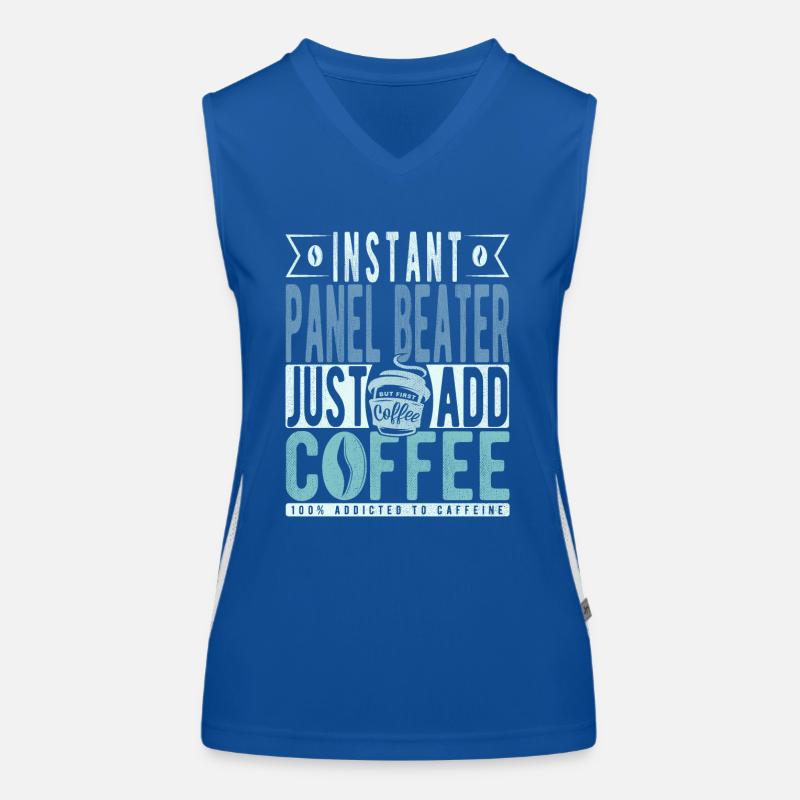 Panel Racket Coffee Saying Women's Functional Contrast Tank Top