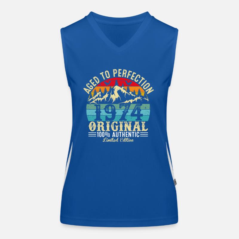 Perfekt gealtert 1974 original Funktionelles Kontrast-Tank Top für Frauen