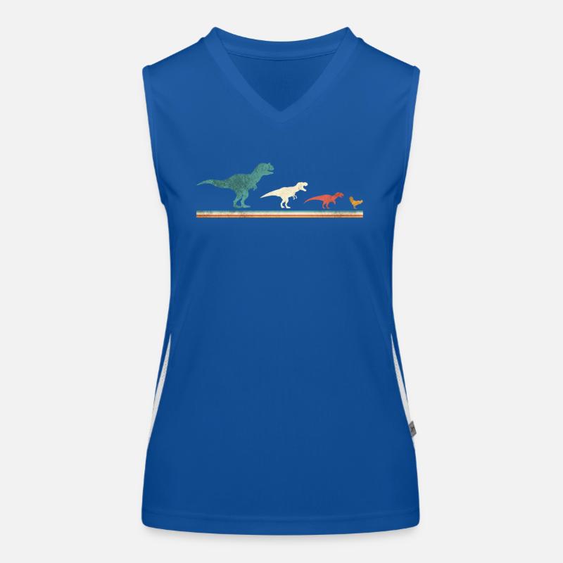 Vom T-Rex zum Huhn - Dinosaurier Evolution Funktionelles Kontrast-Tank Top für Frauen