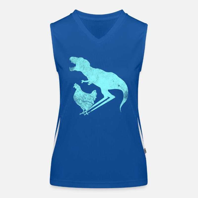 Dinosaur Evolution | from T-Rex to chicken Women's Functional Contrast Tank Top