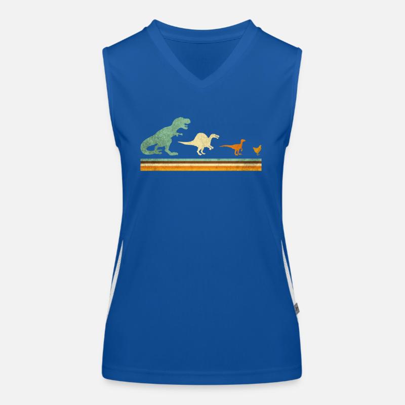 Vom T-Rex zum Huhn - Dinosaurier Evolution Funktionelles Kontrast-Tank Top für Frauen