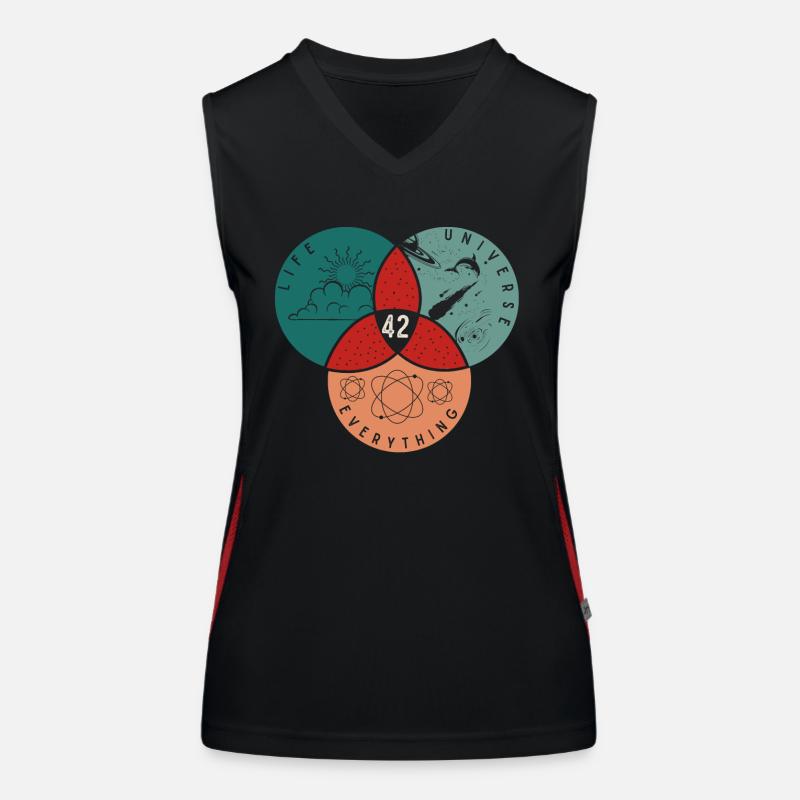 42 Life Universe Everything Women's Functional Contrast Tank Top