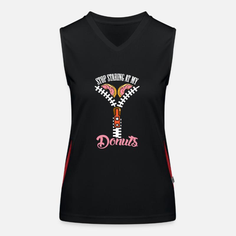 Donut Stop Staring Women Boobs Women's Functional Contrast Tank Top