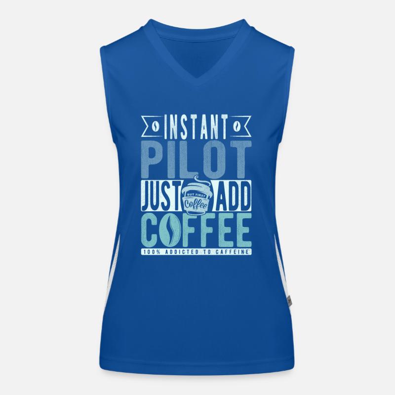 Pilot Kaffee Spruch Funktionelles Kontrast-Tank Top für Frauen