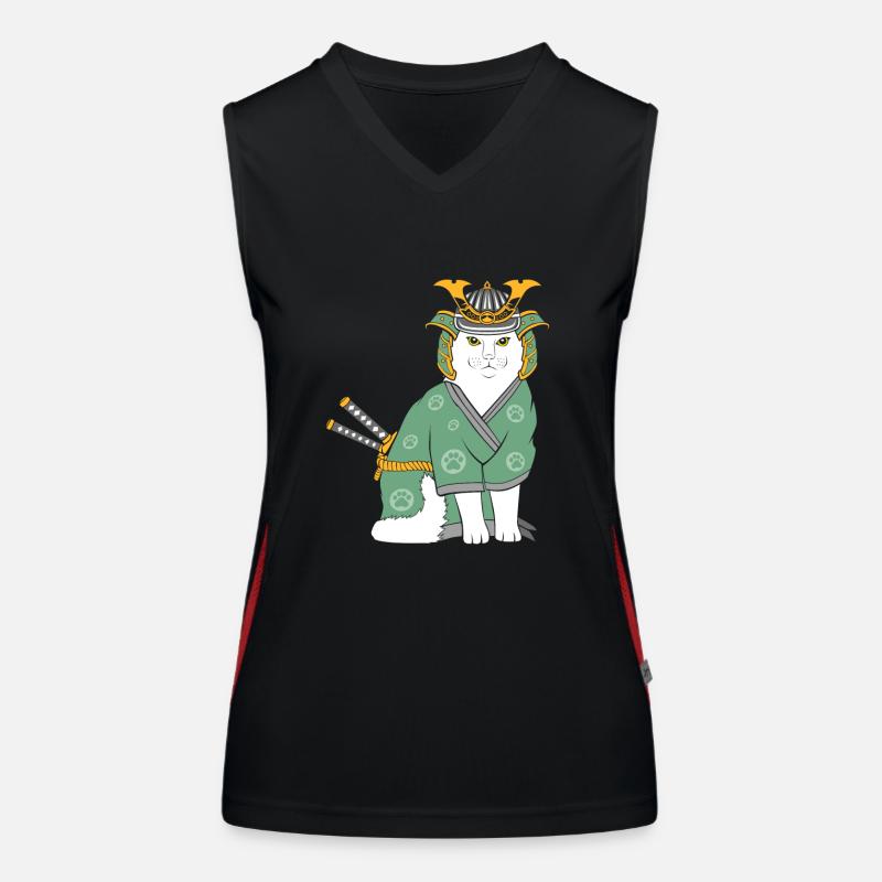 Neko Samurai Funny Funktionelles Kontrast-Tank Top für Frauen
