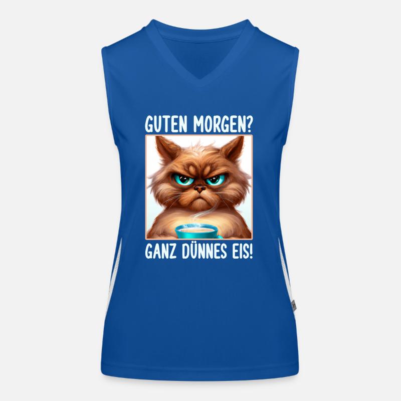 Kaffee Morgenmuffel Mitarbeiter Kaffee Katze Funktionelles Kontrast-Tank Top für Frauen