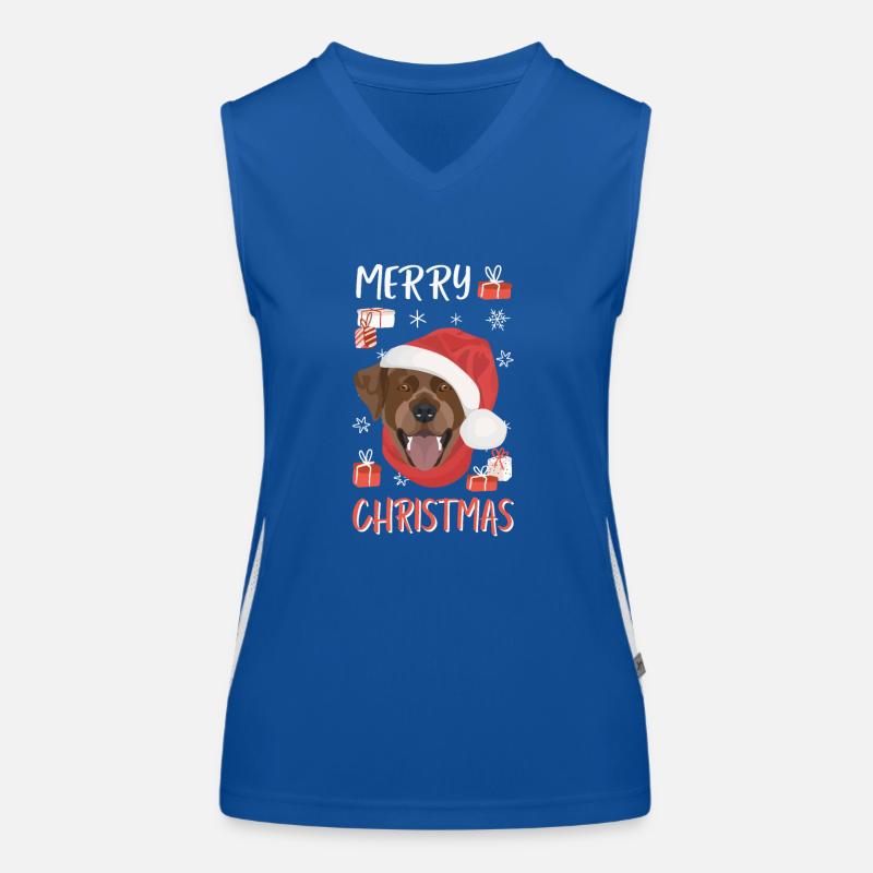 Joyeux Noël Labrador Débardeur respirant contrasté Femme