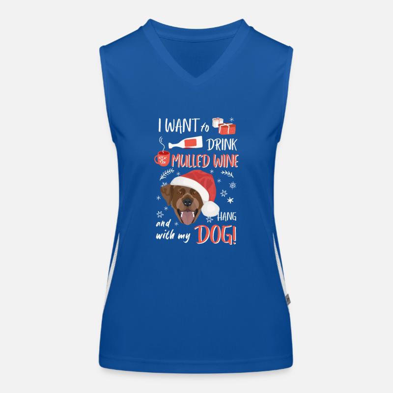 Labrador vin chaud Noël Débardeur respirant contrasté Femme