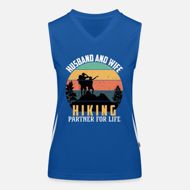 Paar Klettern Ehemann Ehefrau Wandern Bergsteigen Funktionelles Kontrast-Tank Top für Frauen