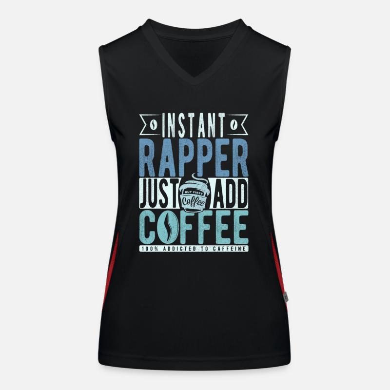 Rapper coffee saying Women's Functional Contrast Tank Top