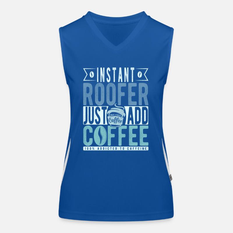 Dachdecker Kaffee Spruch Funktionelles Kontrast-Tank Top für Frauen