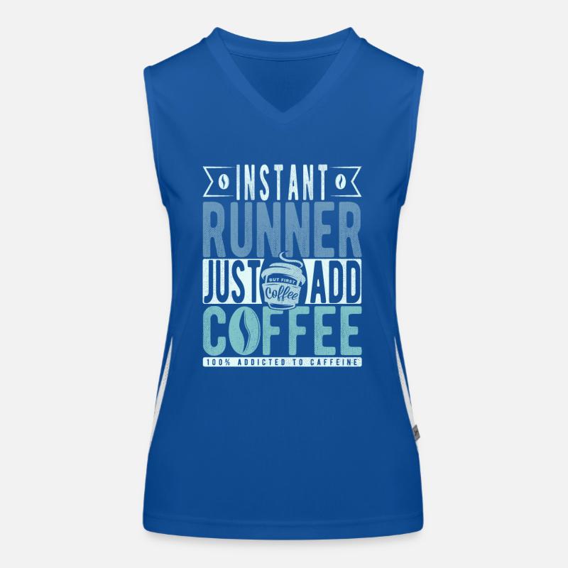 Läufer Kaffee Spruch Funktionelles Kontrast-Tank Top für Frauen