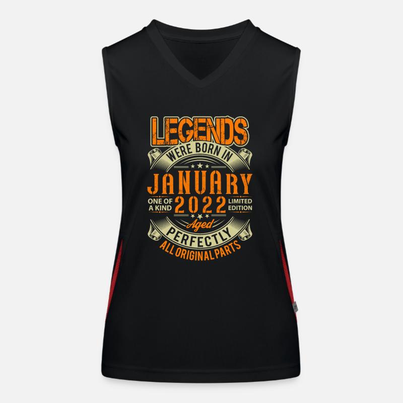 2022 Januar Geburtstag Legende Funktionelles Kontrast-Tank Top für Frauen