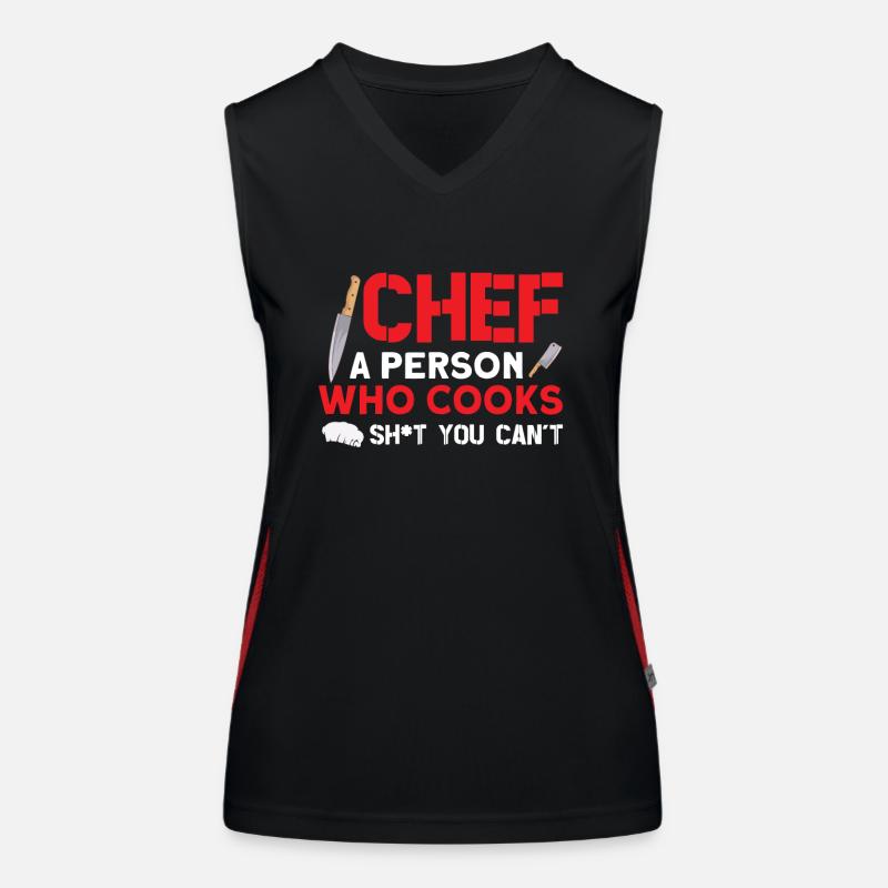 Chef Cook Kitchen Restaurant Knives Cookout Funktionelles Kontrast-Tank Top für Frauen