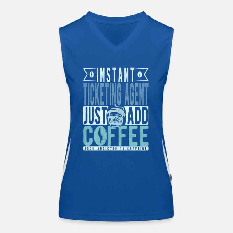 Ticket Representative Coffee Quote Women's Functional Contrast Tank Top