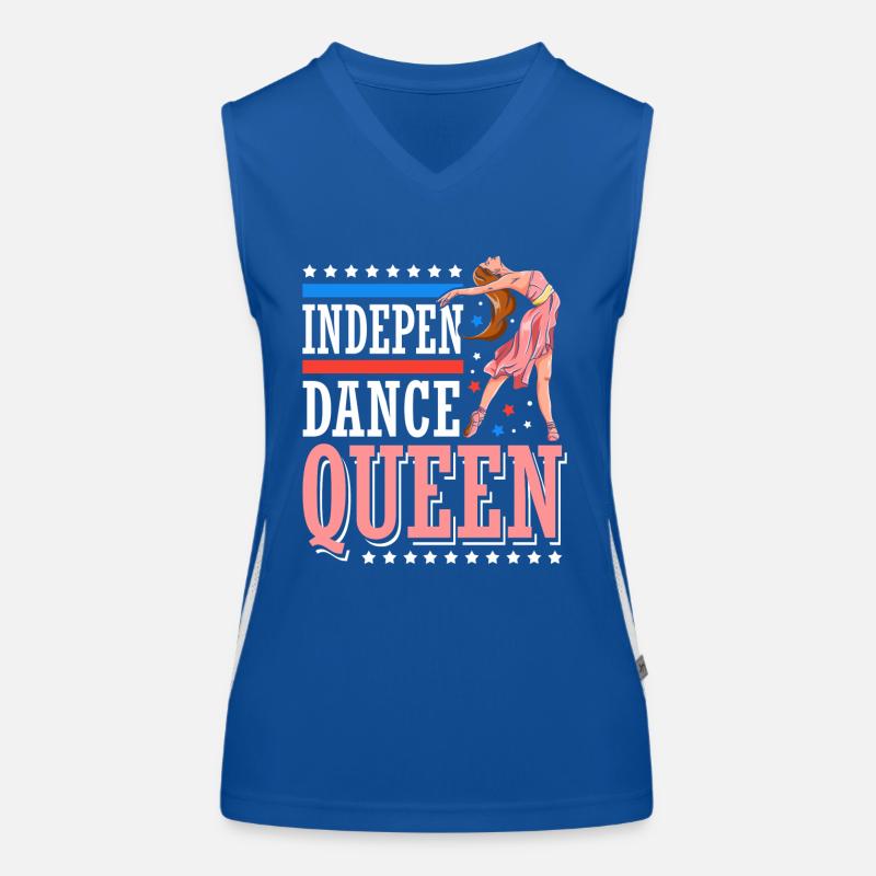 Indepen-dance Queen July 4th Independence Day Women's Functional Contrast Tank Top