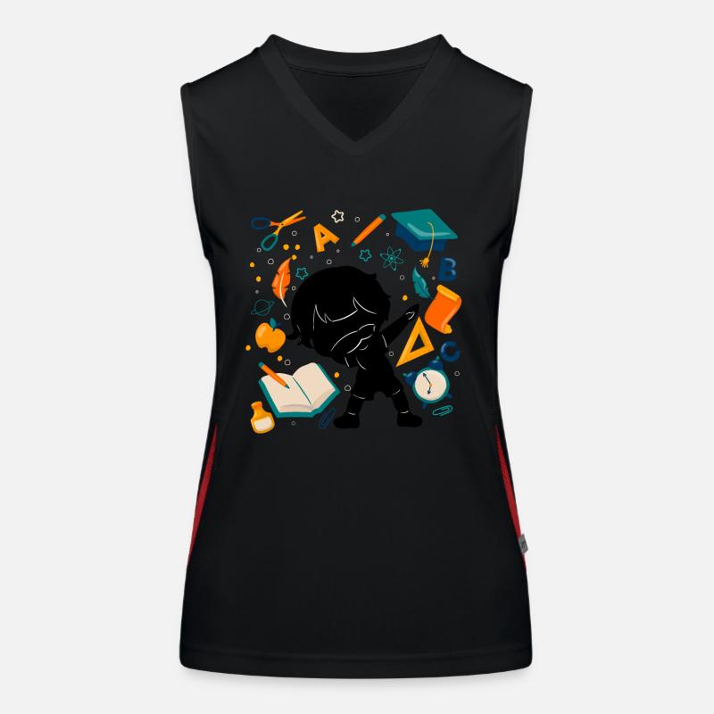 Silhouette Junge Ersten Tag Der Schule Student Funktionelles Kontrast-Tank Top für Frauen