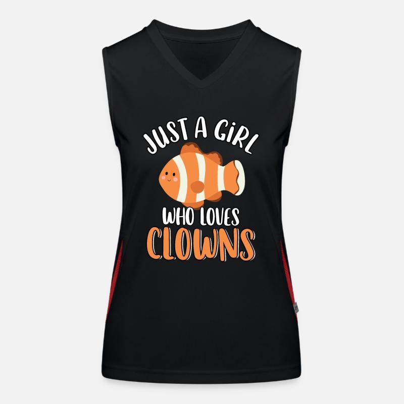 Nur ein Mädchen, das Clownfisch süßes liebt Funktionelles Kontrast-Tank Top für Frauen