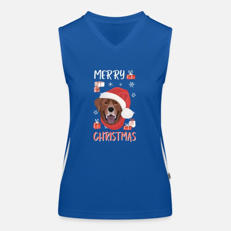 Joyeux Noël Labrador Débardeur respirant contrasté Femme