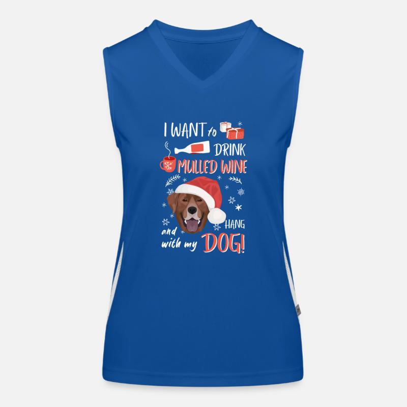 Labrador vin chaud Noël Débardeur respirant contrasté Femme