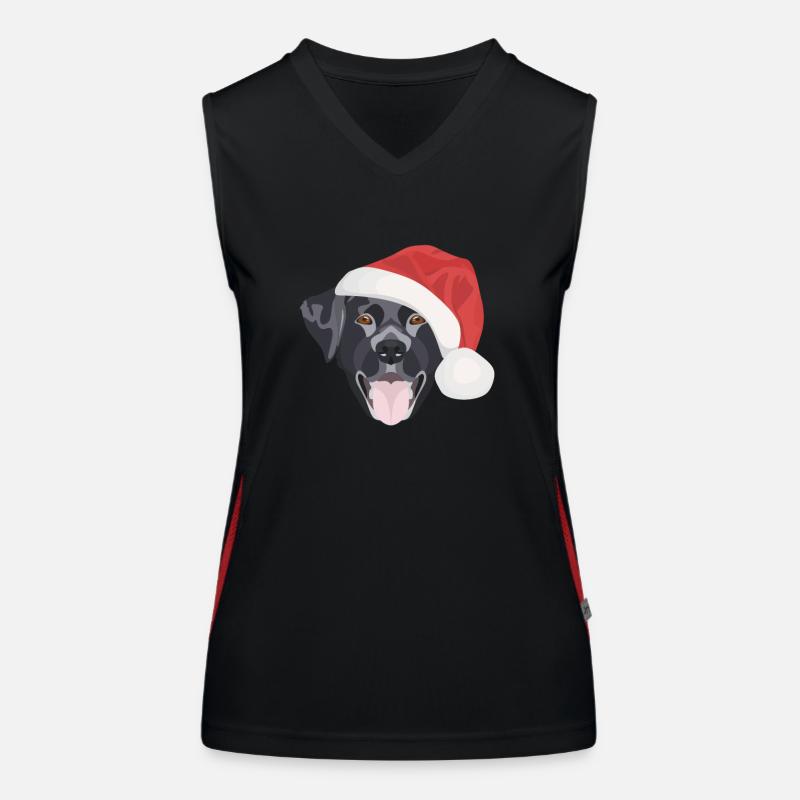 Joyeux Noël Labrador Débardeur respirant contrasté Femme
