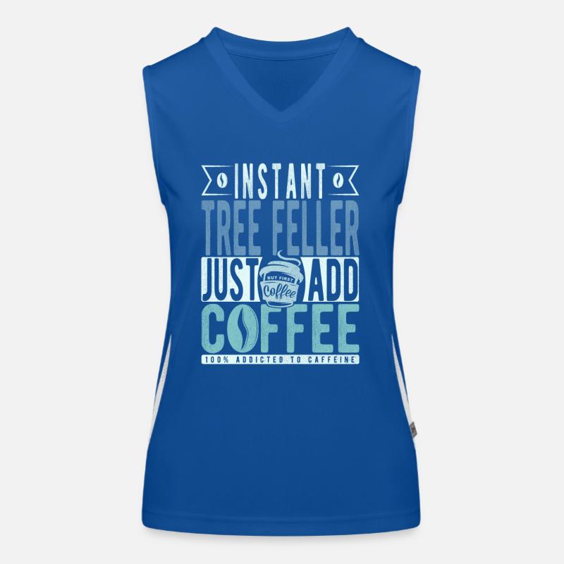 Baum Faller Kaffee Spruch Funktionelles Kontrast-Tank Top für Frauen