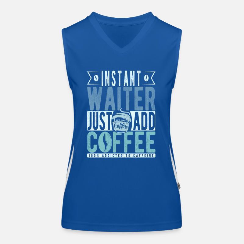 Kellner Kaffee Spruch Funktionelles Kontrast-Tank Top für Frauen