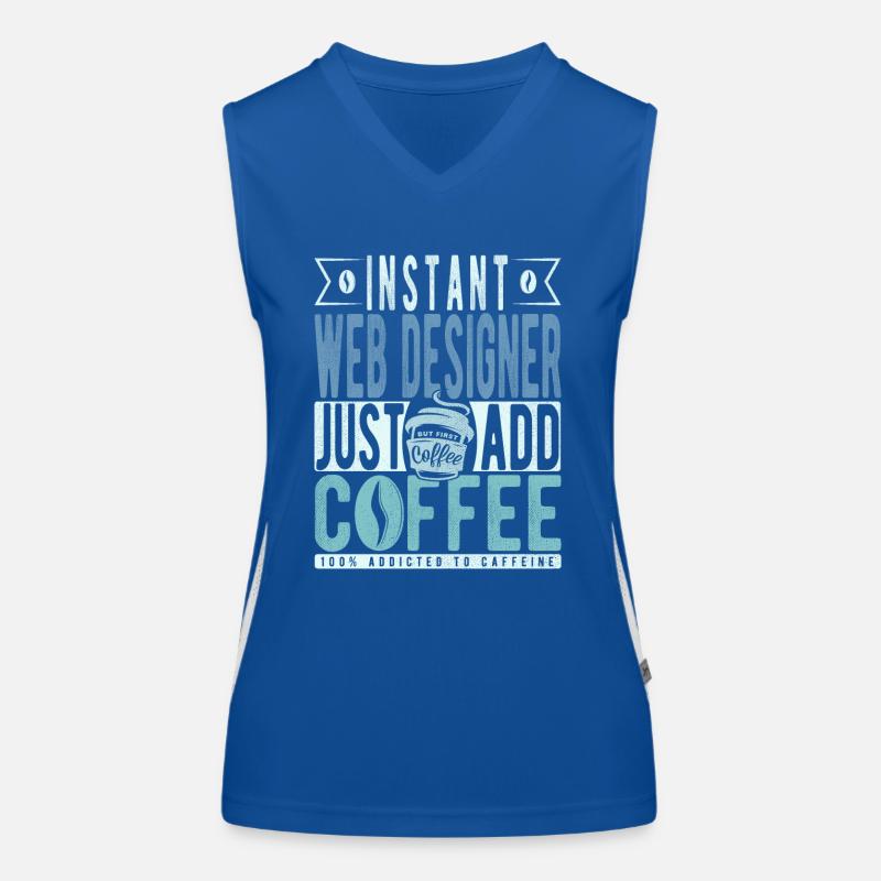 Webdesigner Kaffee Spruch Funktionelles Kontrast-Tank Top für Frauen
