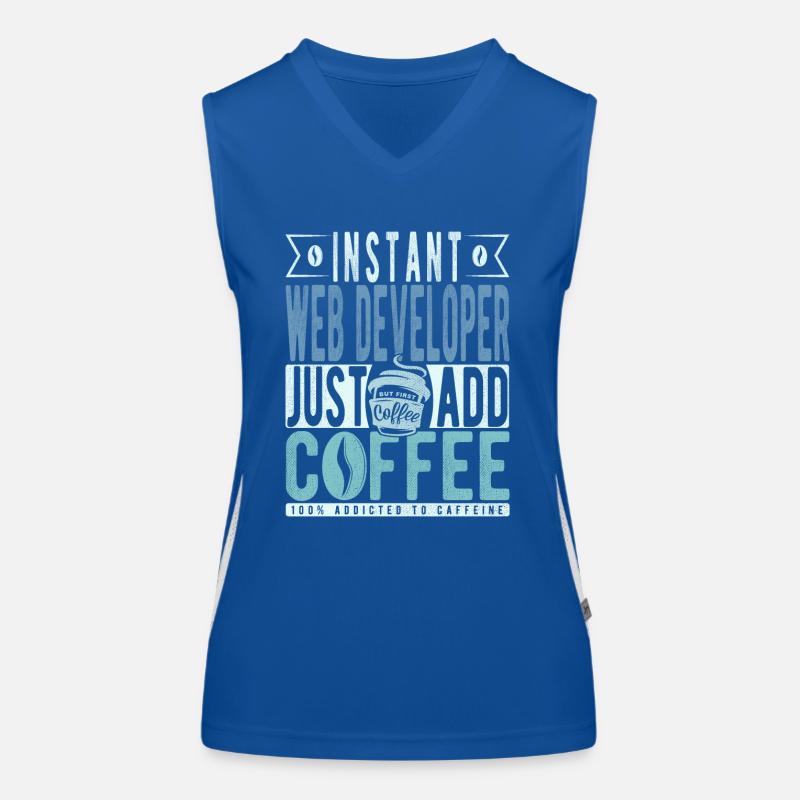 Web developer coffee saying Women's Functional Contrast Tank Top