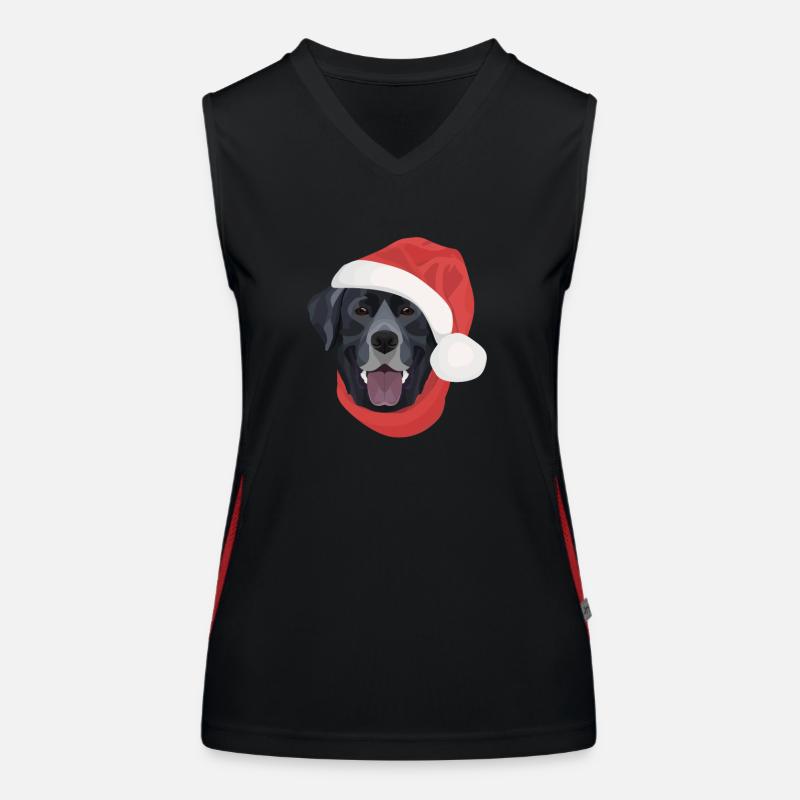 Joyeux Noël Labrador Débardeur respirant contrasté Femme