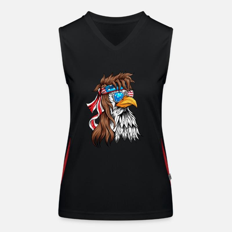 Eagle Bald Eagle Golden Eagle USA Flag Women's Functional Contrast Tank Top