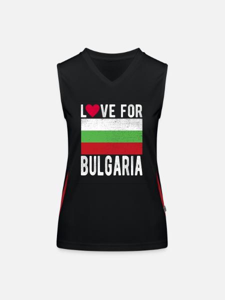 Bulgarie Souvenir - Débardeur respirant contrasté Femme - noir/rouge - Devant