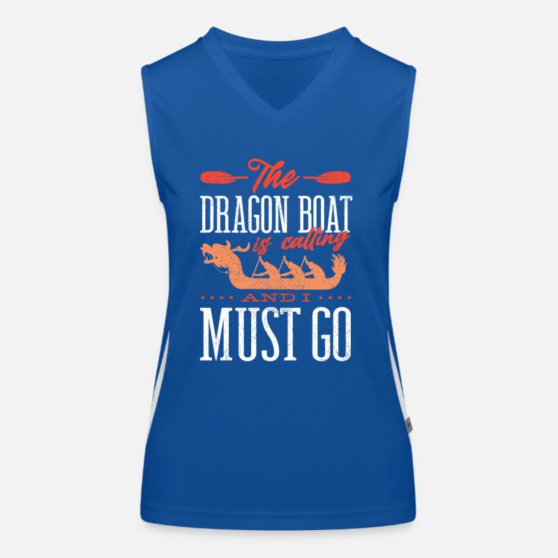 Drachenbootrennen, Schlaganfalldrachenboote Funktionelles Kontrast-Tank Top für Frauen