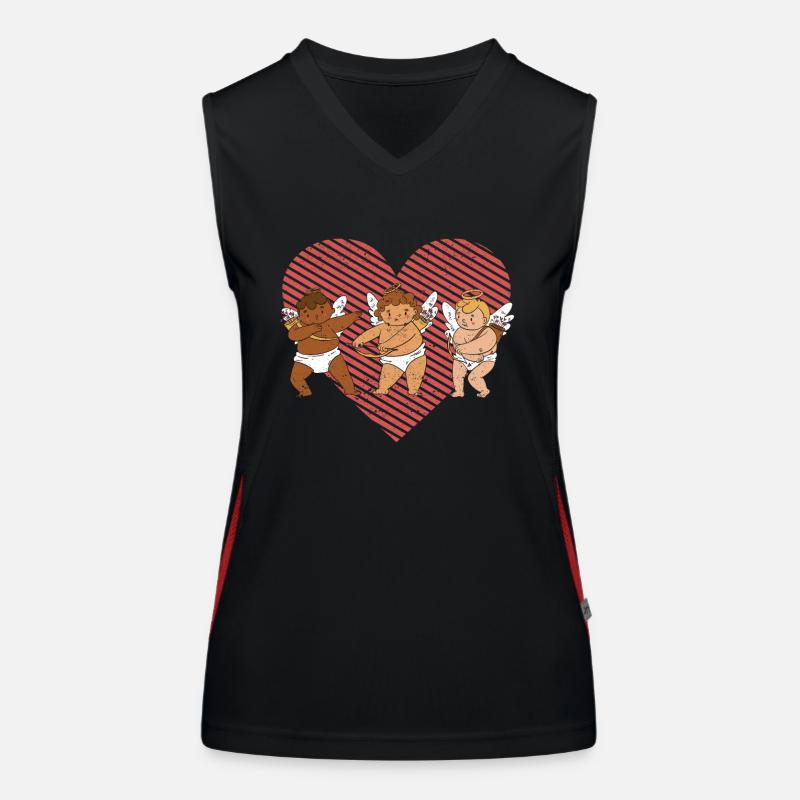 Dancing Cupids Dance Challenge Saint-Valentin Couples Débardeur respirant contrasté Femme
