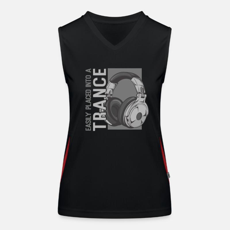 Einfach in einen Trance Music Kopfhörer EDM gesteckt Funktionelles Kontrast-Tank Top für Frauen