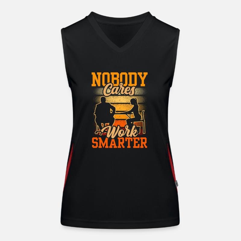 No one cares Work smarter motivation Women's Functional Contrast Tank Top
