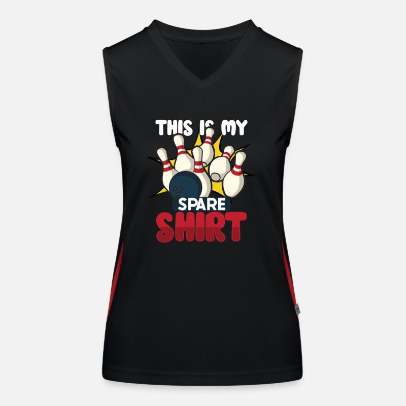 Funny Bowling Team Bowler Strike Gift Idea Women's Functional Contrast Tank Top