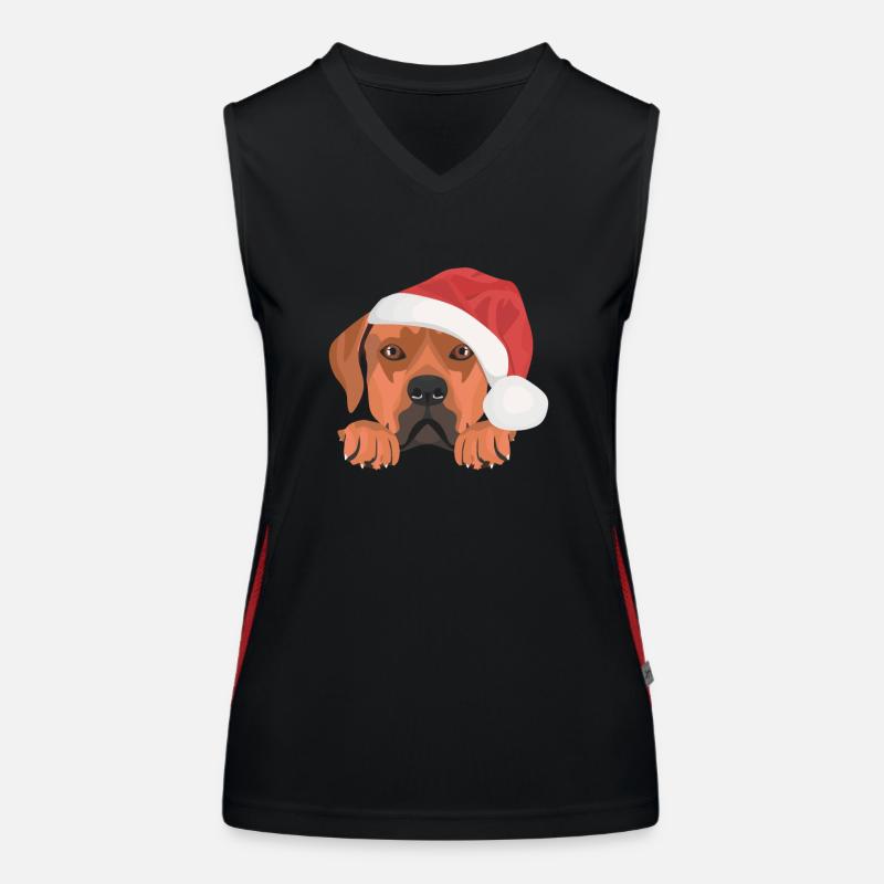 Rhodesian Ridgeback Joyeux Noël Débardeur respirant contrasté Femme