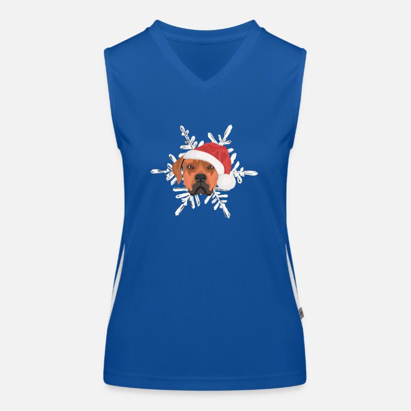 Rhodesian Ridgeback Frohe Weihnachten Funktionelles Kontrast-Tank Top für Frauen