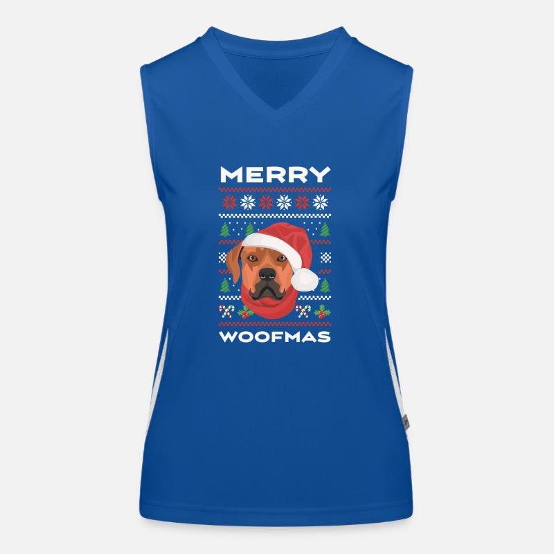 Rhodesian Ridgeback Joyeux Noël Débardeur respirant contrasté Femme