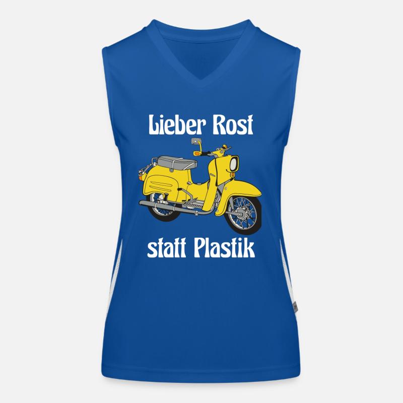 Schwalbenfahrer Simson Schwalbe Kult Roller DDR Funktionelles Kontrast-Tank Top für Frauen