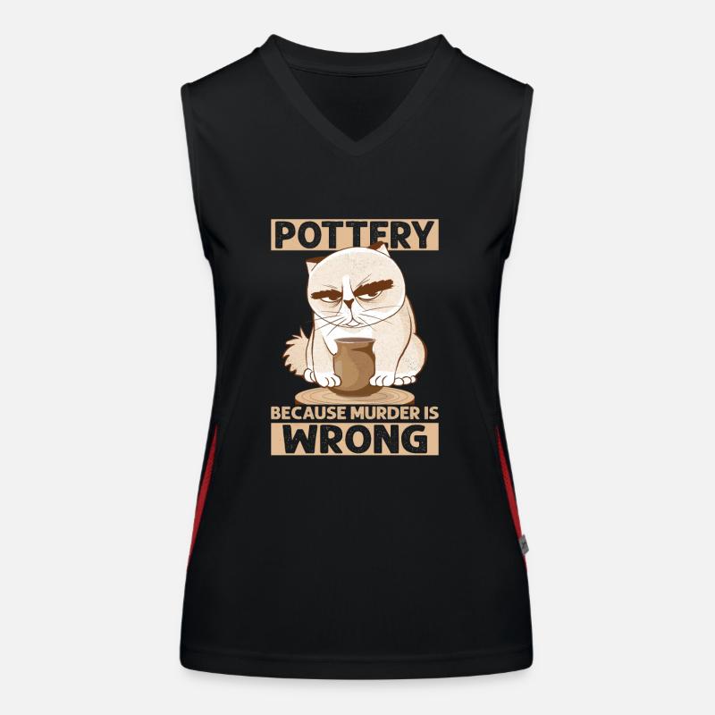 Pottery Because Murder Is Wrong Pot Maker Clay Women's Functional Contrast Tank Top