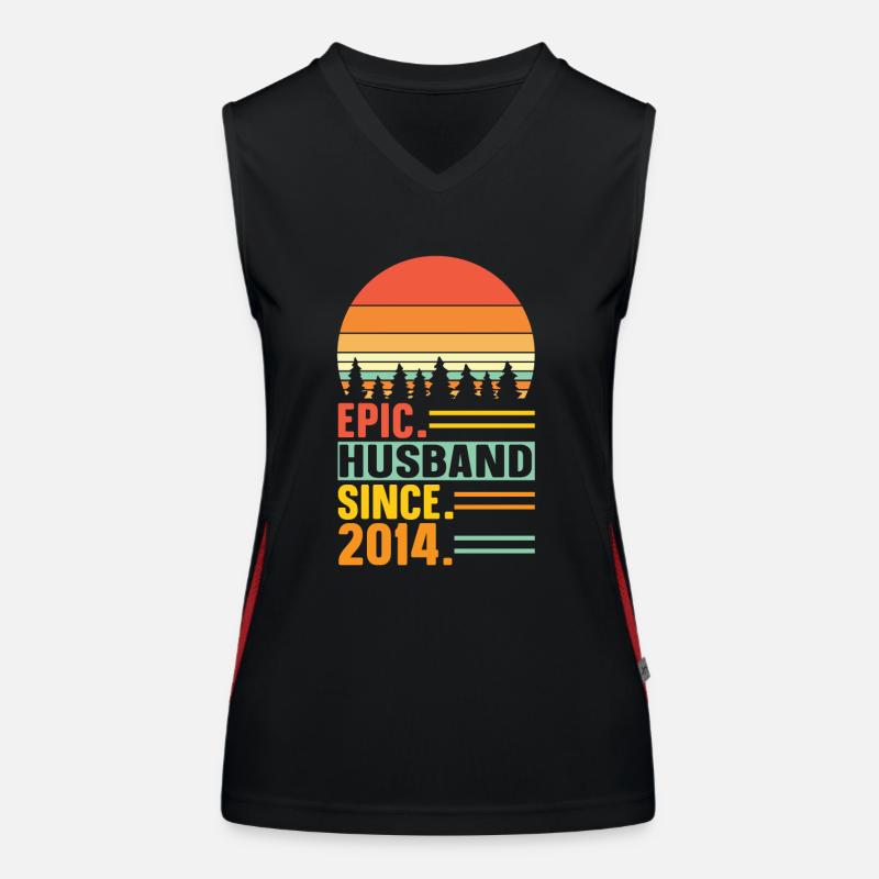Bester Ehemann seit 2014 - Jahrestag Geschenk Funktionelles Kontrast-Tank Top für Frauen