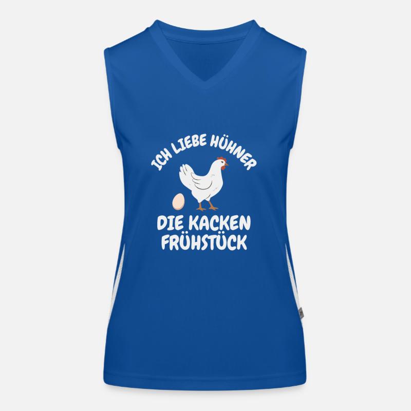 Ich liebe Hühner Funktionelles Kontrast-Tank Top für Frauen