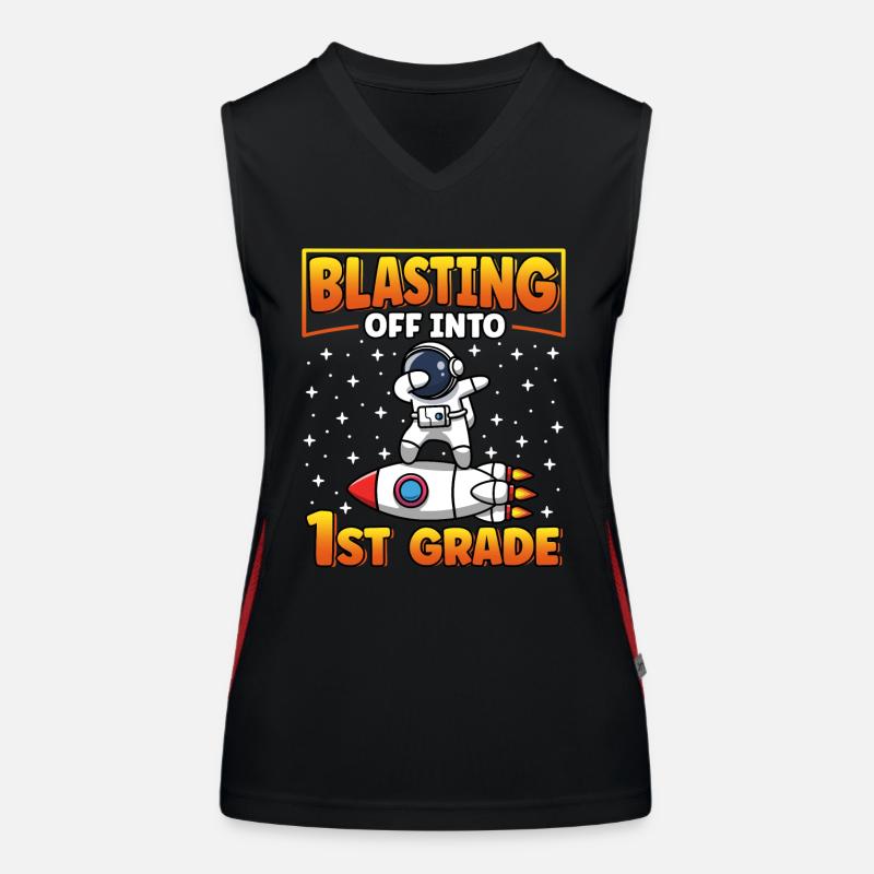 Blasting Off Into 1st Grade Back to School Women's Functional Contrast Tank Top