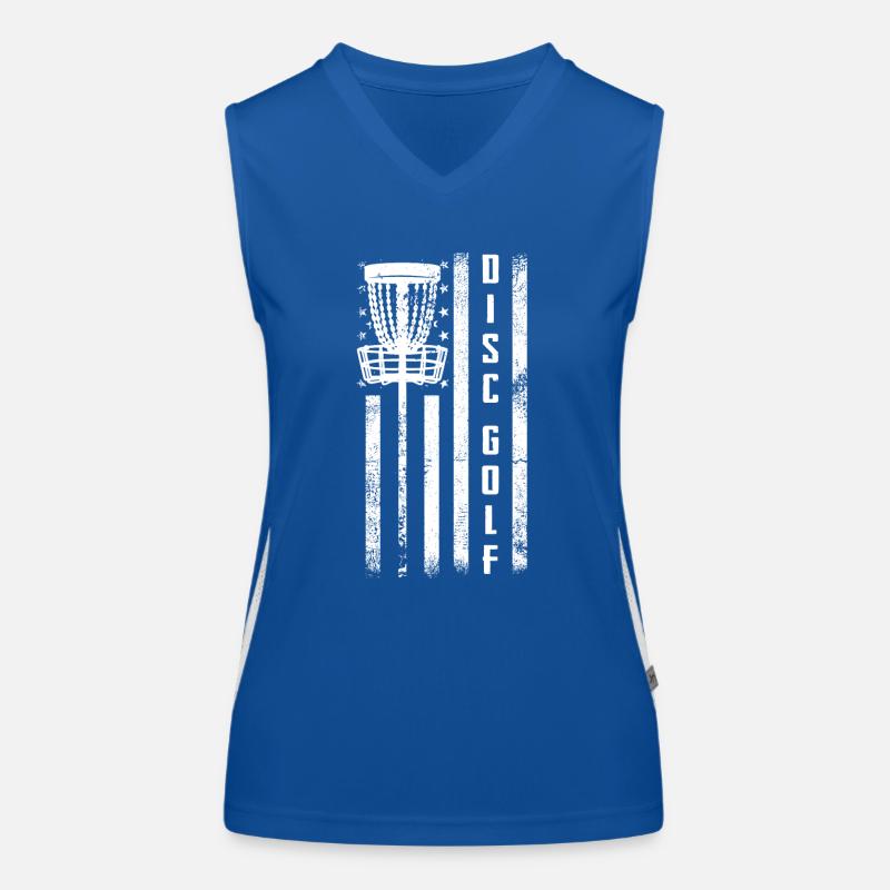 Discgolf, Discgolf US -Flagge Funktionelles Kontrast-Tank Top für Frauen