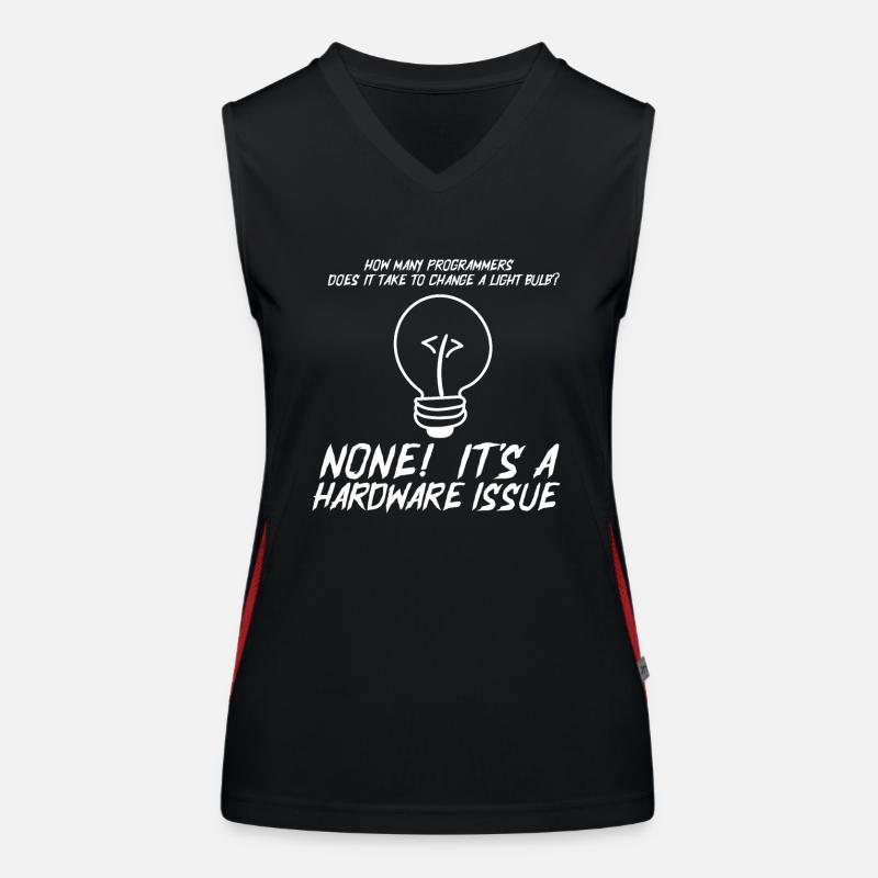 Funny Programmers Light Bulb Hardware Statement Women's Functional Contrast Tank Top